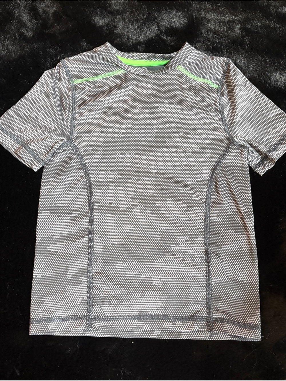 Champion Gray Short Sleeve Athletic Tee with Lime Accents